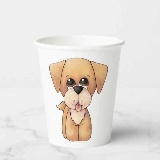 Gobelets En Papier Chiot Golden Retriever (Recto)