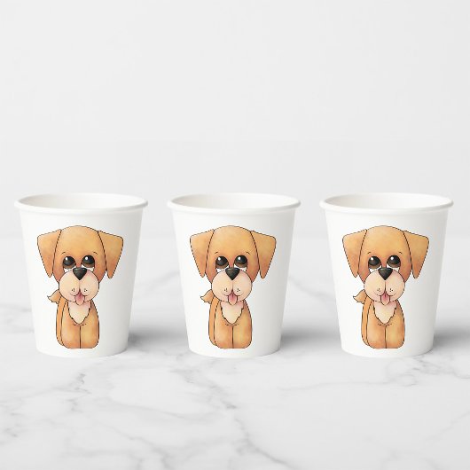 Gobelets En Papier Chiot Golden Retriever