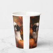 Gobelets En Papier Chiot japonais Chiot Automne Citrouille délice (Gauche)