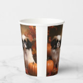 Gobelets En Papier Chiot japonais Chiot Automne Citrouille délice (Droite)