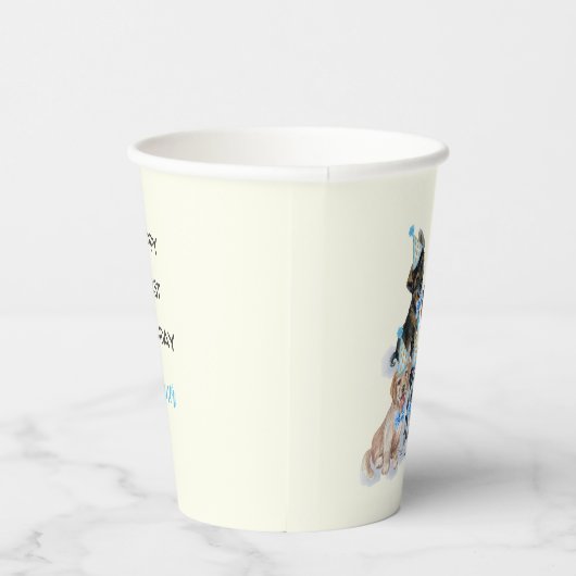 Gobelets En Papier Chiot pur | Thème Chien Bleu Fournitures Anniversa (Droite)