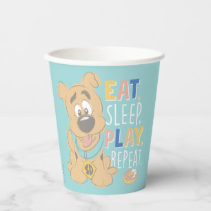 Gobelets En Papier Chiot Scooby-Doo "Mange, Dors, Joue, Répète"