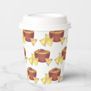 Gobelets En Papier Chips Chili Con Queso Blanco Nachos Fromage Dip