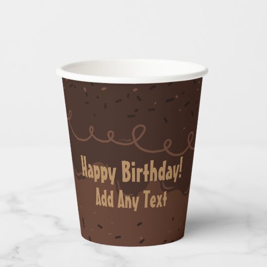 Gobelets En Papier Chocolat Anniversaire Gel Frosting (Recto)