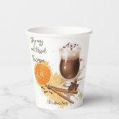 Gobelets En Papier Chocolat Chaud Cinnamon Orange Saison Salutations (Recto)