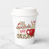 Gobelets En Papier Chocolat chaud et Noël vacances Whimsical (Verso)