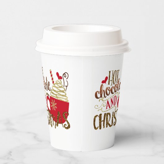 Gobelets En Papier Chocolat chaud et Noël vacances Whimsical (Droite)