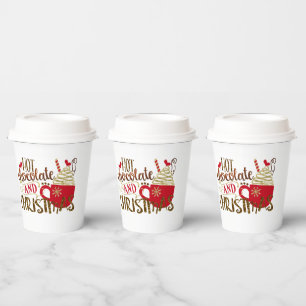 Gobelets En Papier Chocolat Chaud & Fantaisie de Noël