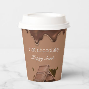 Gobelets En Papier Chocolat chaud personnalisé Boisson heureuse marro