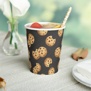 Gobelets En Papier Chocolat Chip Cookies Chalkboard Anniversaire Papi
