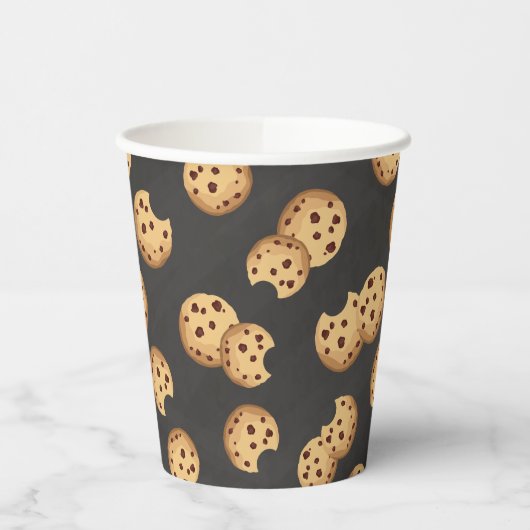 Gobelets En Papier Chocolat Chip Cookies Chalkboard Anniversaire Papi (Gauche)