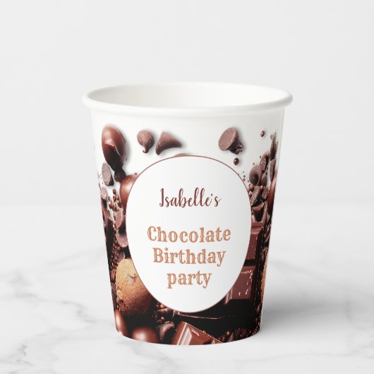 Gobelets En Papier Chocolat Chocolat Chaud cacao Blanc Nom Brown (Verso)