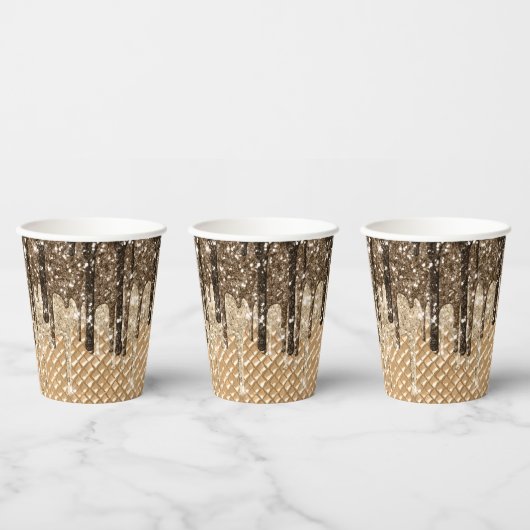 Gobelets En Papier Chocolat Ice Crème Cone Parties scintillant Driver (Multi)