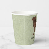 Gobelets En Papier Chocolat Labrador Retriever Lab Joyeux anniversair (Droite)