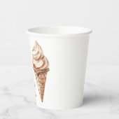 Gobelets En Papier Chocolat Mocha Ice Cream Cone Anniversaire (Gauche)