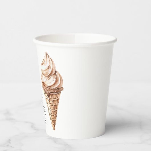 Gobelets En Papier Chocolat Mocha Ice Cream Cone Anniversaire (Gauche)