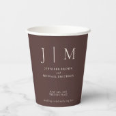 Gobelets En Papier Chocolate Brown Simple Minimal Drink Wedding (Verso)