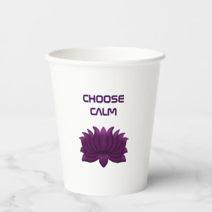 Gobelets En Papier Choisissez Fleur de Lotus Violet Calme