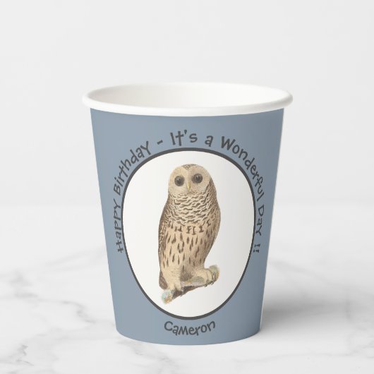 Gobelets En Papier Chouette barrée - Anniversaire ou autre événement (Verso)