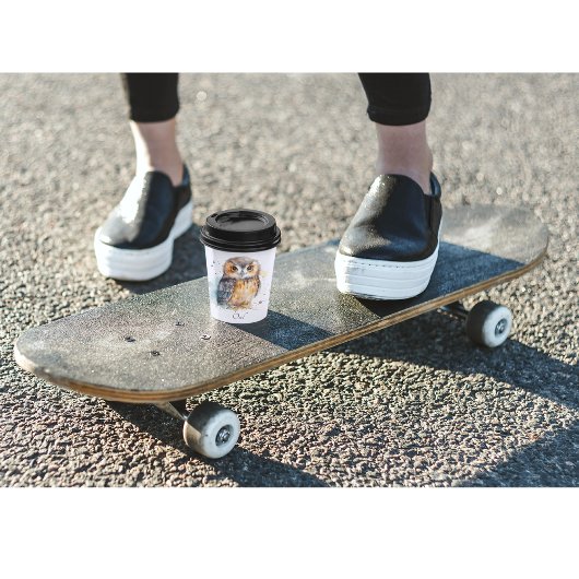 Gobelets En Papier Chouette mignonne en aquarelle