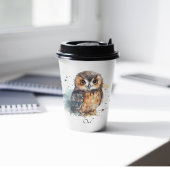 Gobelets En Papier Chouette mignonne en aquarelle