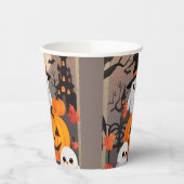 Gobelets En Papier Chouettes fantômes mignons & citrouilles Soirée Ha (Gauche)