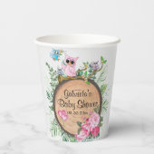 Gobelets En Papier Chouettes pour bébés - Bois (Verso)