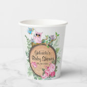 Gobelets En Papier Chouettes pour bébés - Bois (Recto)