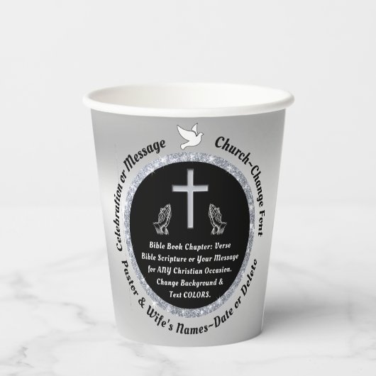 Gobelets En Papier Christian Paper Cups, pour Christian, Church Party (Verso)