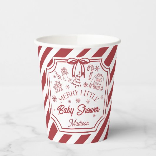 Gobelets En Papier Christmas Baby Shower (Gauche)