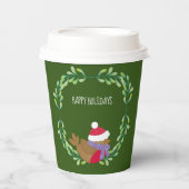Gobelets En Papier Christmas Bird On A Branch Paper cup (Recto)