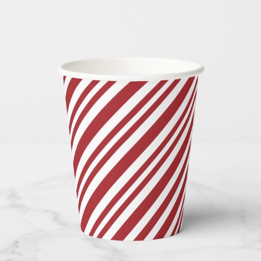 Gobelets En Papier Christmas Candy Cane Stripes (Verso)