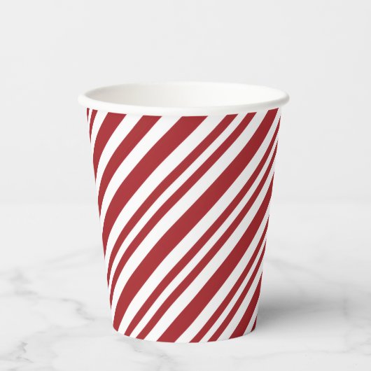 Gobelets En Papier Christmas Candy Cane Stripes (Recto)