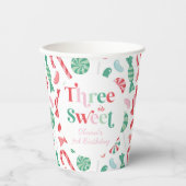 Gobelets En Papier Christmas Candy Three is Sweet 3e anniversaire (Recto)
