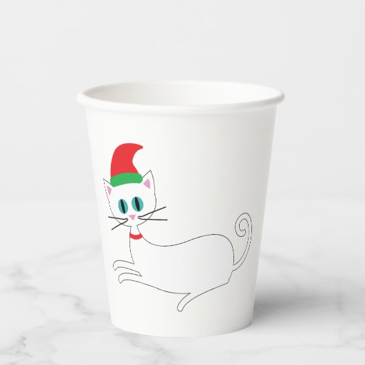 Gobelets En Papier Christmas Cat (Recto)