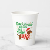 Gobelets En Papier Christmas Dachshund Paper Cups (Recto)