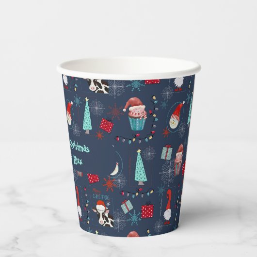 Gobelets En Papier Christmas Fun Custom Name and Date (Verso)