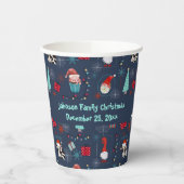 Gobelets En Papier Christmas Fun Custom Name and Date (Gauche)