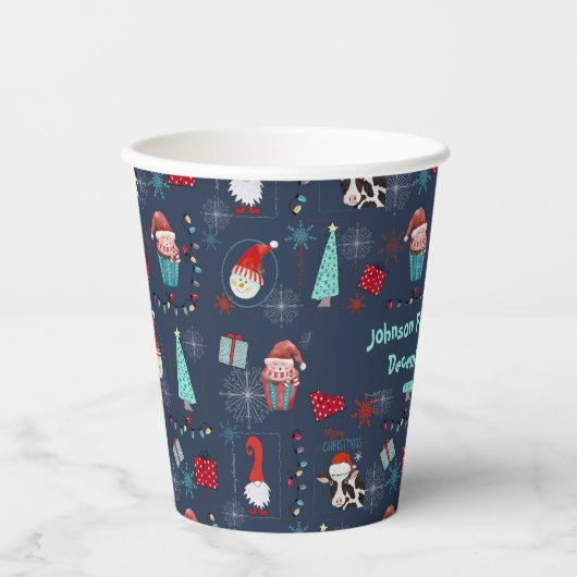 Gobelets En Papier Christmas Fun Custom Name and Date (Recto)
