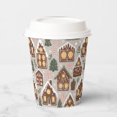 Gobelets En Papier Christmas Gingerbread Houses Holiday Pattern (Gauche)