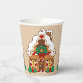 Gobelets En Papier Christmas Gingerbread Maison Café Boisson Papier (Gauche)