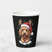 Gobelets En Papier Christmas Goldendoodle Dog Reindeer Holiday Doodle (Recto)