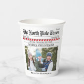 Gobelets En Papier Christmas Holiday mignon Photo Whimsical Newspaper (Recto)