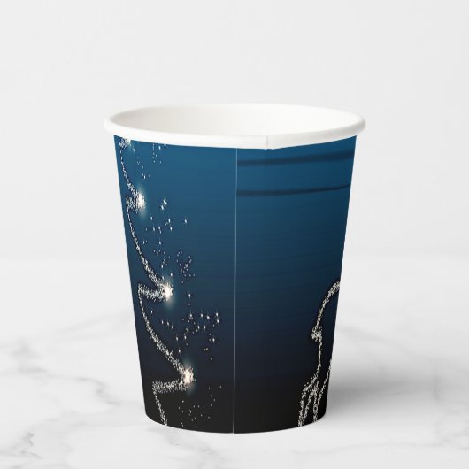 Gobelets En Papier Christmas Party Reindeer Tree Blue Sky Shiny Stars (Droite)