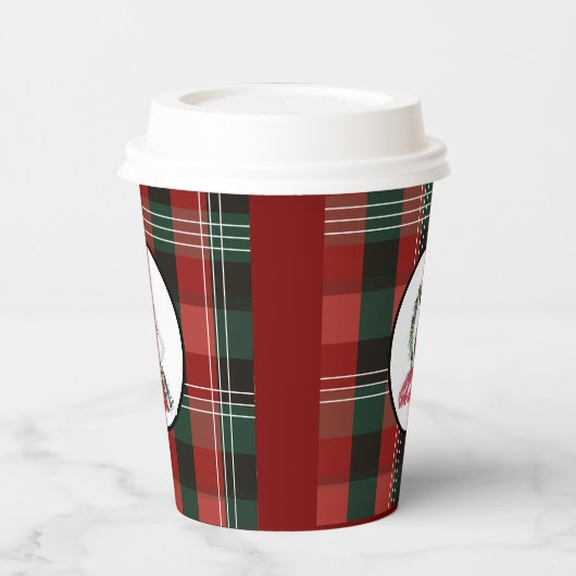 Gobelets En Papier Christmas Plaid Paper Cup  (Gauche)
