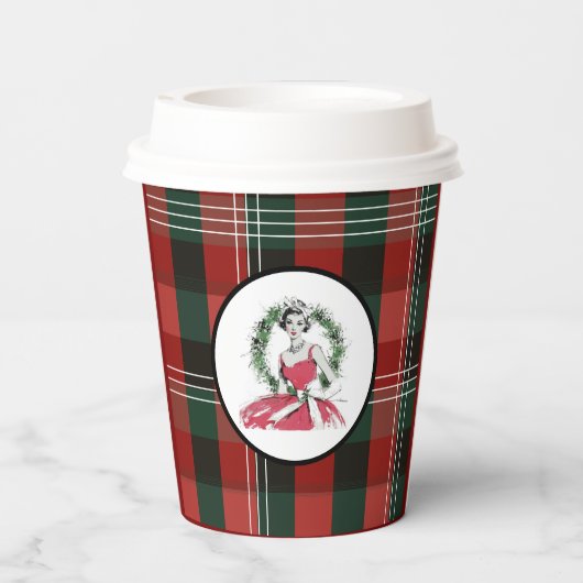 Gobelets En Papier Christmas Plaid Paper Cup  (Verso)