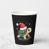 Gobelets En Papier Christmas Sea Turtle Santa Xmas Men Women Boys Gir (Recto)