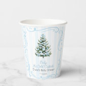 Gobelets En Papier Christmas Tree Blue Winter Baby Shower (Verso)