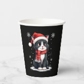 Gobelets En Papier Christmas Tuxedo Cat Santa Scarf Ugly Xmas Women G (Recto)