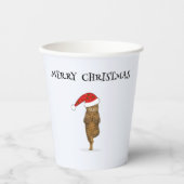 Gobelets En Papier Christmas yoga cat your text (Recto)
